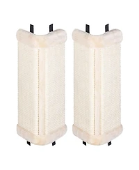 Aronkl Corner Wall Cat Scratcher Set of 2 Mounted Sisal Pad Vertical Scratch Panel Wall Protector