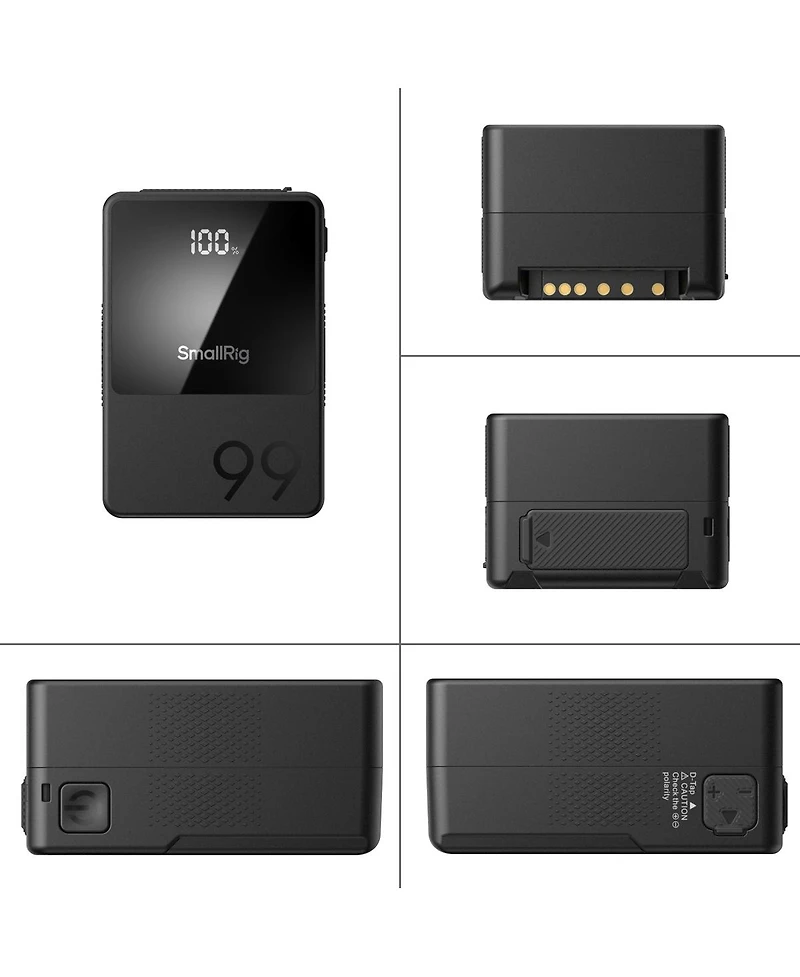 SmallRig 3202 V-Mount Battery Adapter Plate with Crab-Shaped Clamp, Bundle with VB99 99Wh 6800mAh Mini V-Mount Li-Ion Battery