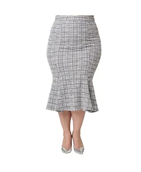 Unique Vintage Plus Boucle Trumpet Skirt