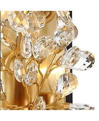 Possini Euro Design Carrine Modern Wall Light Sconce Sand Hardwire -Light Fixture Crystal Flower for Living Room