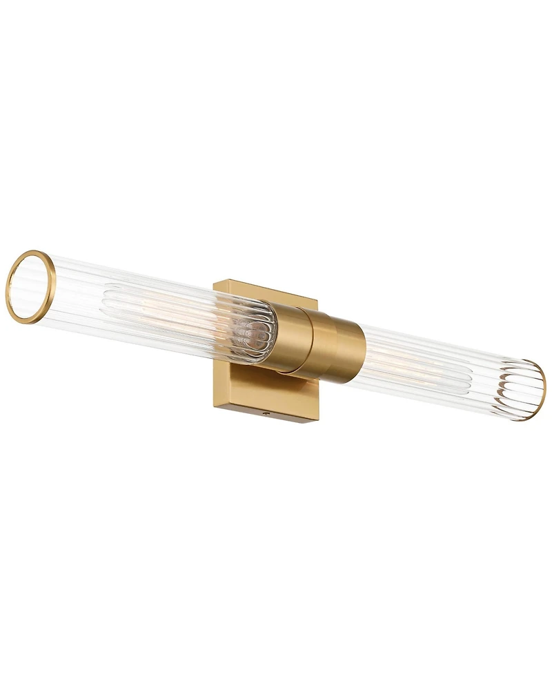 Possini Euro Design Adeline Wide Warm Brass 2-Light Bath Light