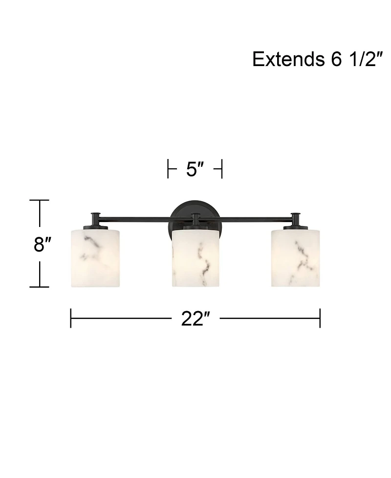 Possini Euro Design Stoker and Faux Alabaster 3-Lt Bathbar