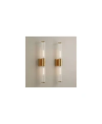 Possini Euro Design Adeline Warm Brass 2-Light Bath Light Set of 2