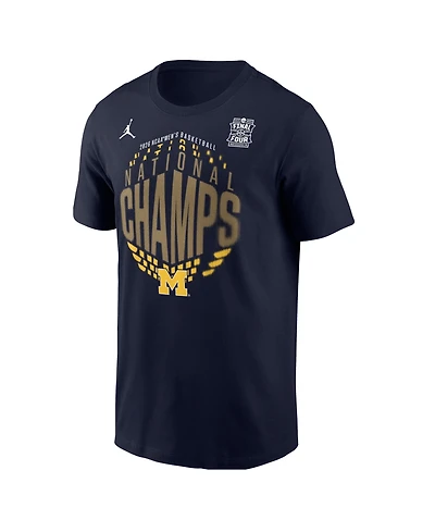 Jordan Men's Navy Michigan Wolverines 2026 Ncaa Basketball National Champions Locker Room T-Shirt
