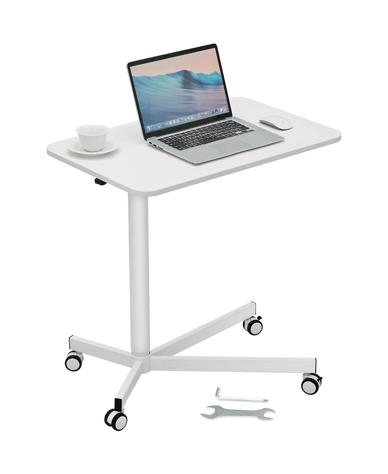 Gouun Mobile Standing Desk, Gas Spring Adjustable 28.5-44.2 in, Rolling