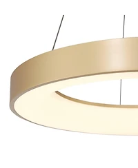 Possini Euro Design Cafferty Sanded Ring Pendant Modern Dimmable Led Fixture for Dining Room Kitchen Island