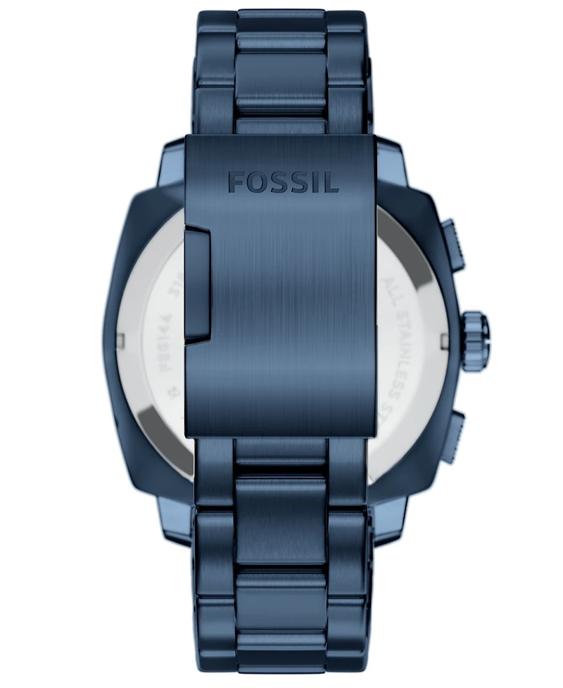 Fossil Men's Machine Chronograph Navy Stainless Steel Watch, 44mm