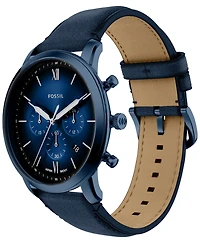 Fossil Men's Neutra Chronograph Navy Leather Watch, 44mm