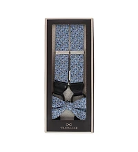 Trafalgar Men's Benito's Basketweave Silk Suspenders and Bow Tie Bundle