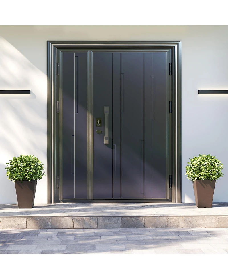 Gouun Set of 2 Square Taper Planters with Removable Inner Bucket and Self-Watering System