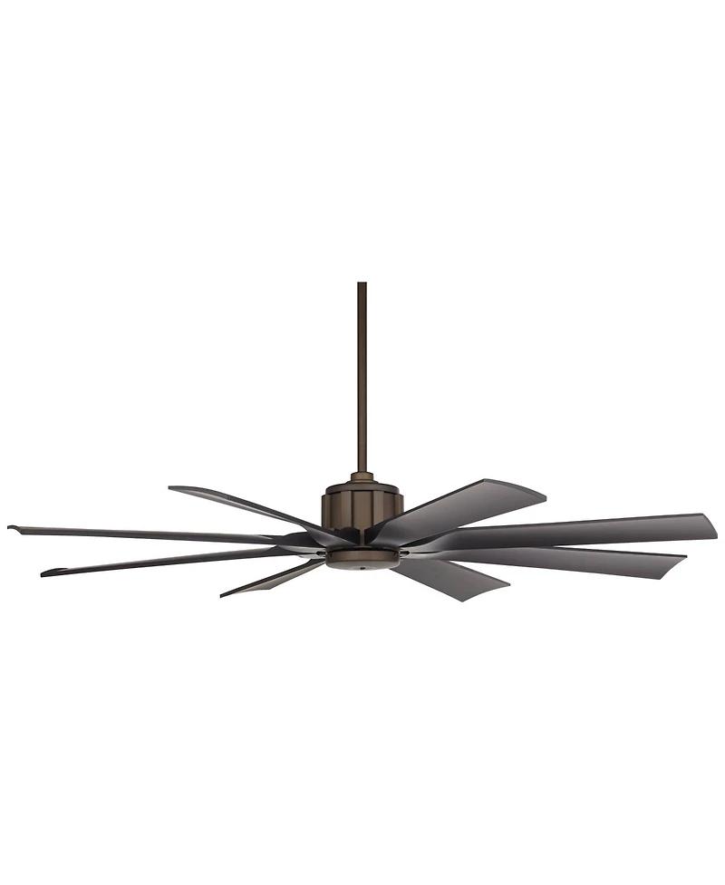Possini Euro Design Defender Modern Industrial Indoor Outdoor Ceiling Fan Remote Control Oil Rubbed Rated Patio
