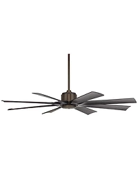 Possini Euro Design Defender Modern Industrial Indoor Outdoor Ceiling Fan Remote Control Oil Rubbed Rated Patio
