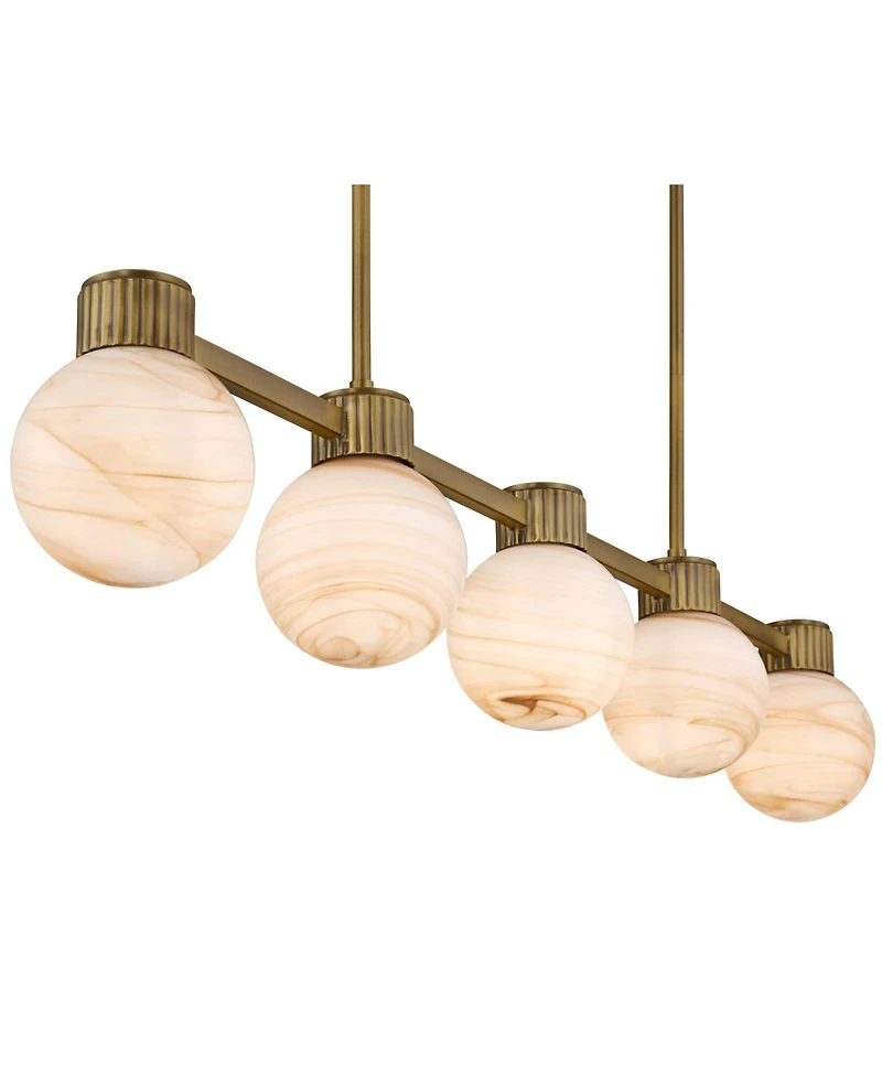 Possini Euro Design Possini Euro Jupiter Glass 5-Light Linear Chandelier