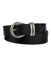Levi's Women's Casual Leather Belt with Double Metal Loop Strap Keeper