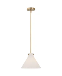 Possini Euro Design Hannover 12"W Warm Brass Fluted Glass Mini Pendant Light