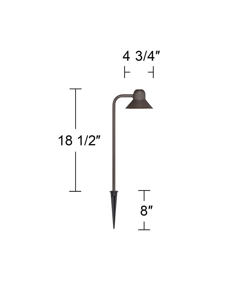John Timberland Jayce High Modern Outdoor Landscape Path Light Porch House Led Bulb Finish Metal Shade