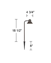 John Timberland Jayce High Modern Outdoor Landscape Path Light Porch House Led Bulb Finish Metal Shade