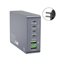 Artudatech 6-Port GaN Desktop Charging Station - 220W Fast Charger with Pd & Qc