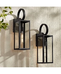 John Timberland Modern Outdoor Wall Light Fixtures Set of 2 Deep Clear Glass for Post Exterior Barn Deck House Porch