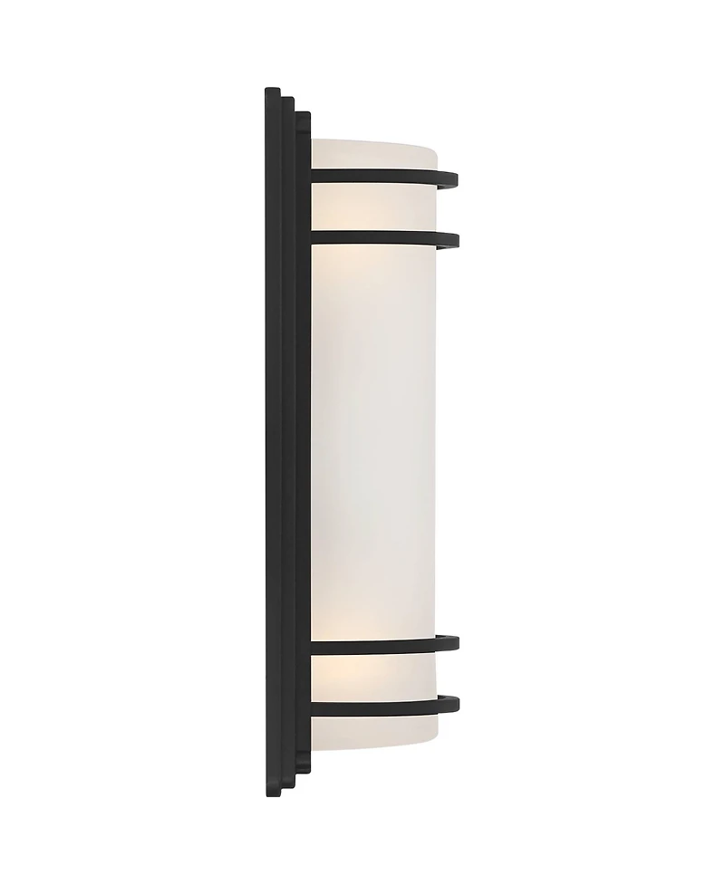 John Timberland Habitat Modern Industrial Outdoor Wall Light Fixtures Set of 2 Metal Frosted Glass for Post Exterior Barn Deck