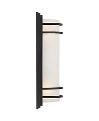 John Timberland Habitat Modern Industrial Outdoor Wall Light Fixtures Set of 2 Metal Frosted Glass for Post Exterior Barn Deck