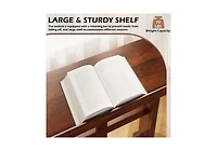 Aecojoy Acacia Wood Prayer Kneeler Bench with Storage Shelf and Soft Cushion, Comfortable Wooden Kneeling Meditation Seiza Stool for Praying