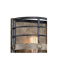 Franklin Iron Works Lexi Rustic Farmhouse Industrial Wall Light Sconce Oil Rubbed Bronze Hardwire 8" Fixture for Bedroom Bathroom Vanity Reading House