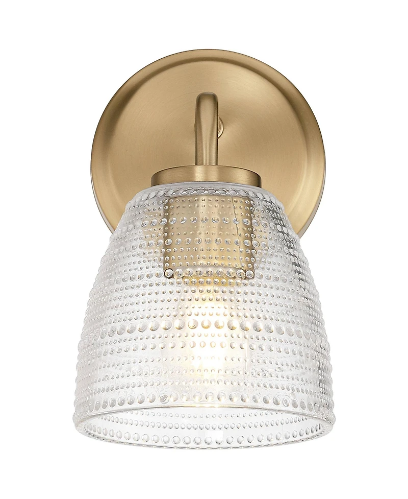 Possini Euro Design Possini Euro Sabrina 9" High Satin Brass and Glass Wall Sconce