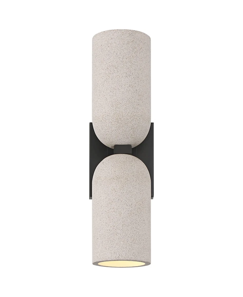 Possini Euro Design Possini Euro Amalfi 15"H Cement 2-Light Led Wall Sconce Set of 2