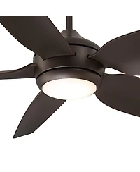 Casa Vieja 52" Modern Industrial Indoor Outdoor Ceiling Fan with Led Light Remote Control Bronze Damp Rated for Patio Exterior House Home Porch Gazebo