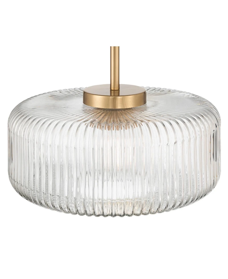 Possini Euro Design Possini Euro Bernado 14"W Warm Brass and Fluted Glass Ceiling Light