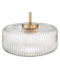 Possini Euro Design Possini Euro Bernado 14"W Warm Brass and Fluted Glass Ceiling Light