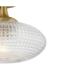 Possini Euro Design Possini Euro Voltri 12"W Warm Brass and Vintage Glass Ceiling Light