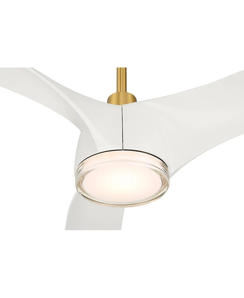 Casa Vieja 60" Artistry Soft Brass Led Damp Ceiling Fan