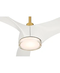 Casa Vieja 60" Artistry Soft Brass Led Damp Ceiling Fan