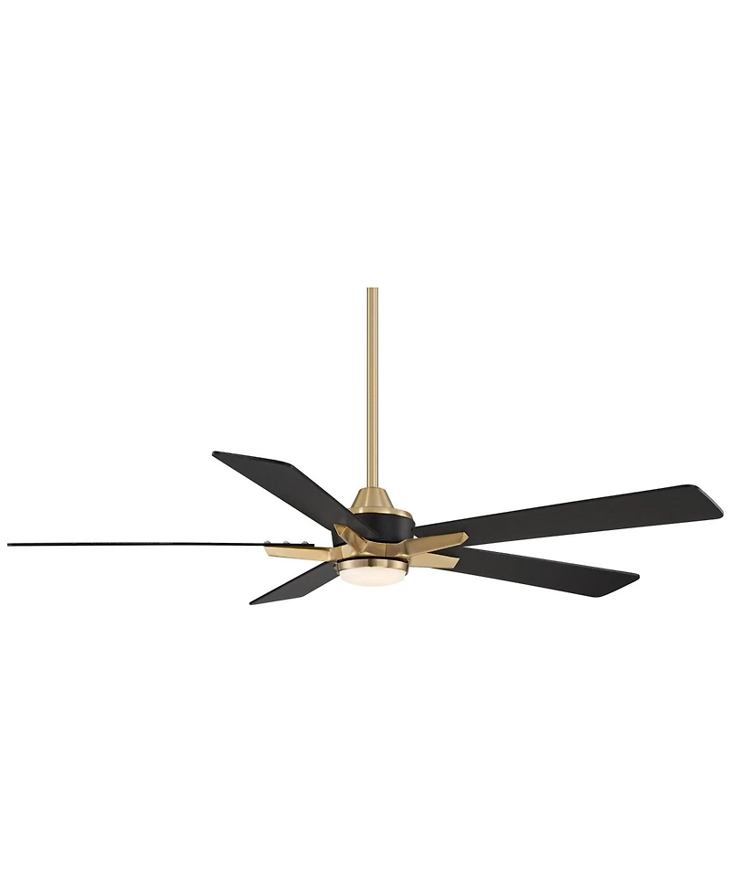 Casa Vieja 52" Vegas Nights Brass Led Ceiling Fan with 18" Downrod