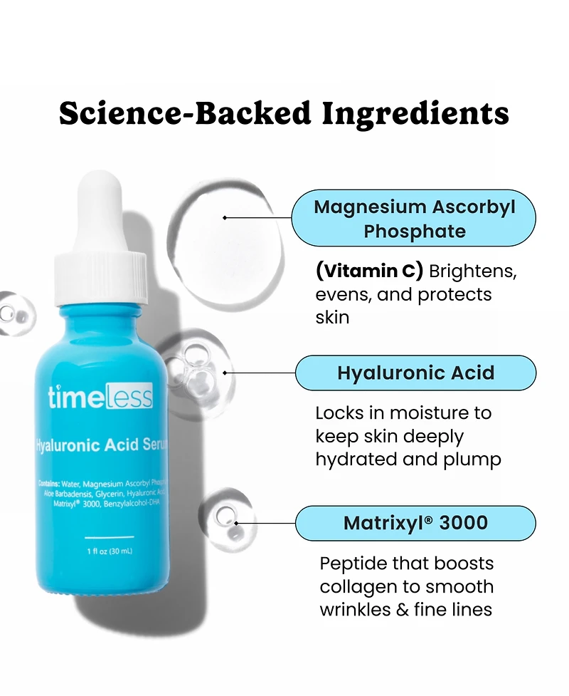 Timeless Skin Care Vitamin C + Peptides + Hyaluronic Acid Serum