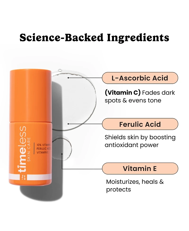 Timeless Skin Care 10% Vitamin C + E Ferulic Acid Serum