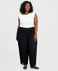 Anne Klein Plus Pleated Pull-On Pants