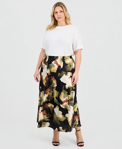 Anne Klein Plus Pull-On Bias Flared Skirt
