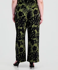 Anne Klein Plus Pull-On High-Rise Wide-Leg Pants