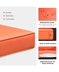 Gymax Outdoor Wicker Rocking Chair Patio Lawn Rattan Single Chair Glider w/ Cushion