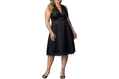 Kiyonna Plus Pin Up Boudoir Sleeveless Lace Cocktail Dress