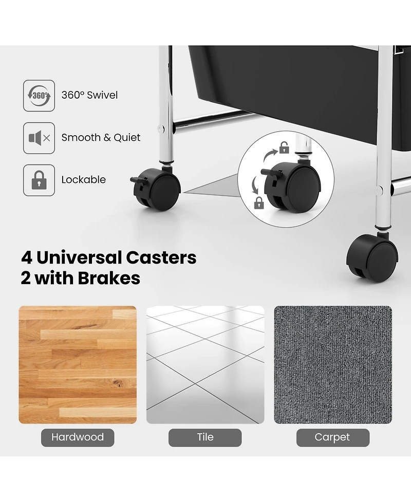 Sugift 12-Drawer Utility Rolling Cart with Drawers Multi-Use Storage