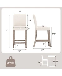 Sugift Counter Height Bar Stools Set of Two with Back and Footrest