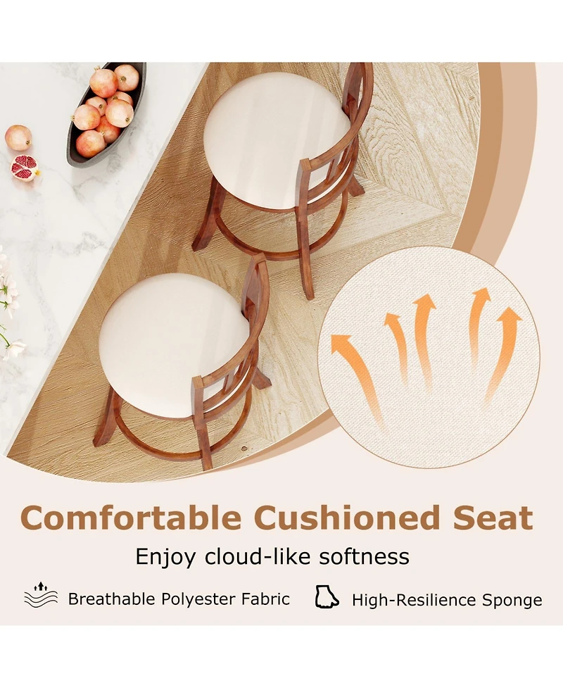 Sugift Swivel Counter Height Chairs Set of Two with Upholstered Seats