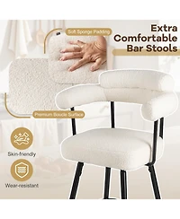 Sugift Swivel Counter Height Bar Stools Set of Two with Curved Back