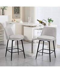 Clihome Set of 2 Counter Height Swivel Bar Stools, Barstools, 25.6" Seat Stools
