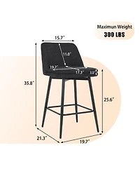 Clihome Set of 2 Counter Height Swivel Bar Stools, Barstools, 25.6" Seat Stools