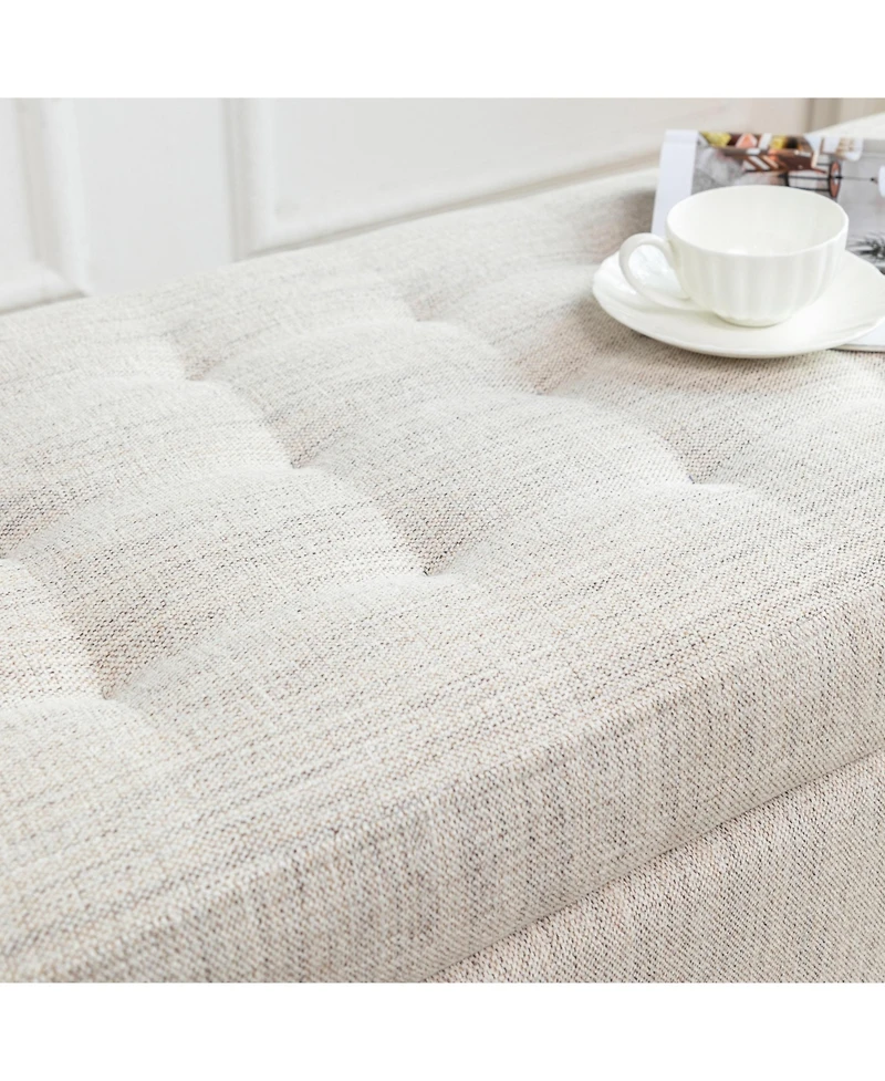 Clihome Storage Ottoman Bench for Bedroom End of Bed Bench Foot of Bed Bench Entryway Bench